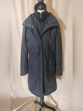 EUC! Post Card 1982 Women's Black Insulated Coat. Size 40/US Size 6